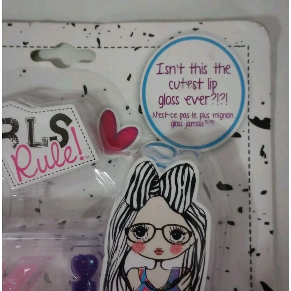 NEW Girls Rule KISS Lip Gloss Compact Cotton Candy Flavor